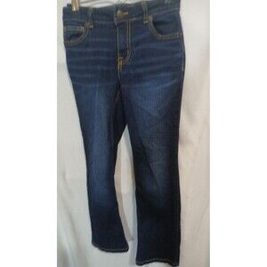 Cat and Jack Girls Super Stretch Blue Jeans Bootcut Size 10 Dark Wash